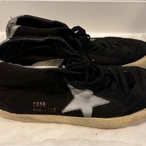 Golden Goose Black Canvas & Suede Silver Star Mid Star
Sneakers Size 39